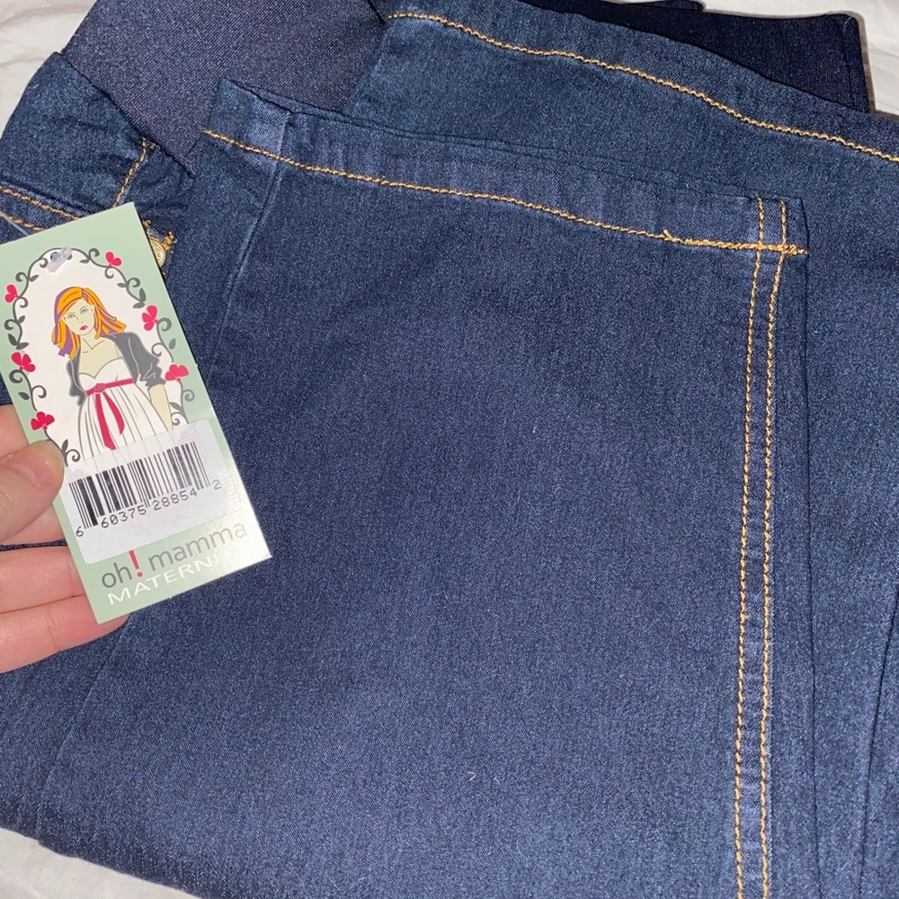 Oh Mamma Dark Wash Maternity Jeggings 2X